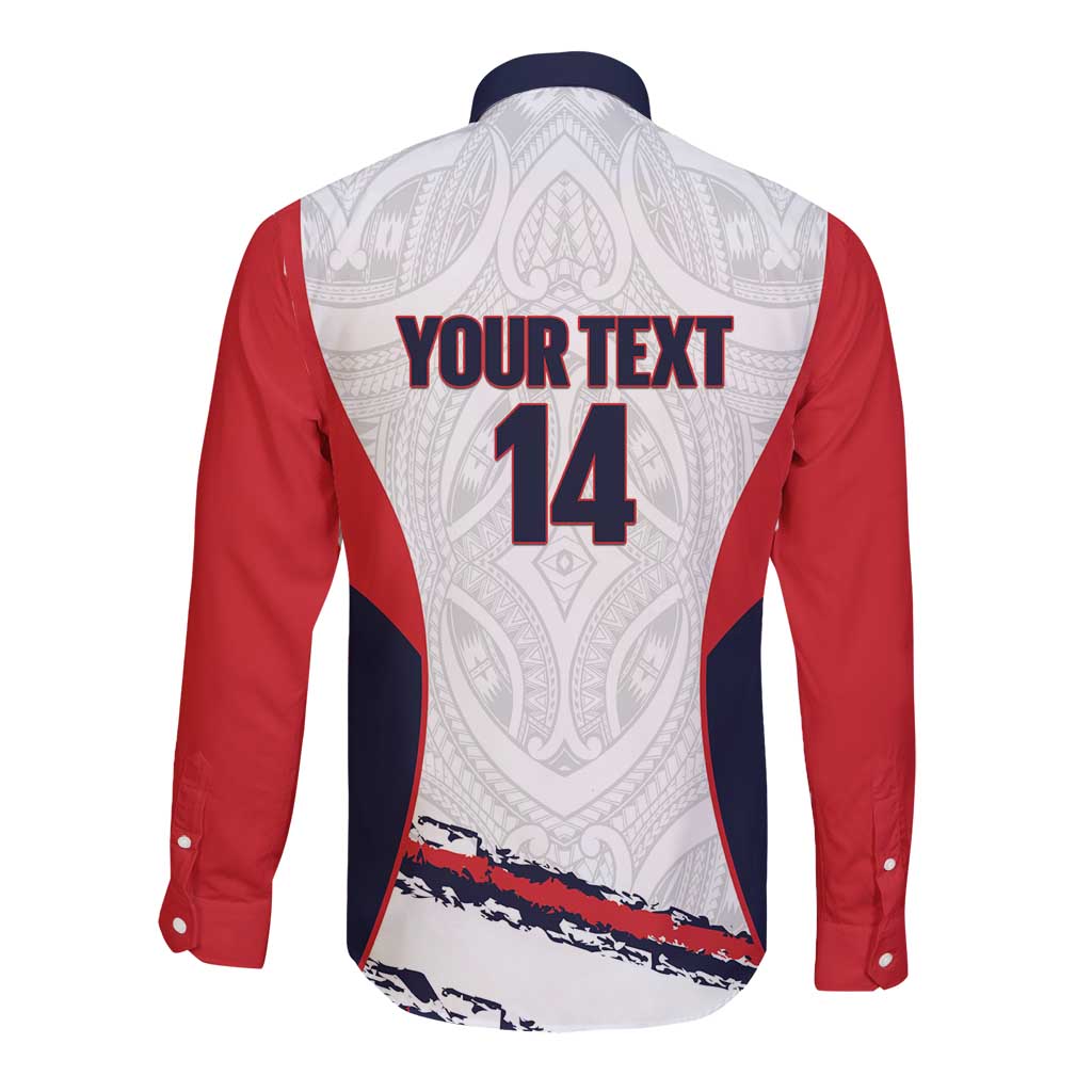 AS Venus Tahiti Football Custom Long Sleeve Button Shirt Go Champions Polynesian Pattern LT14 - Polynesian Pride