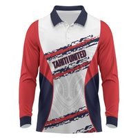 AS Venus Tahiti Football Custom Long Sleeve Polo Shirt Go Champions Polynesian Pattern LT14 White - Polynesian Pride