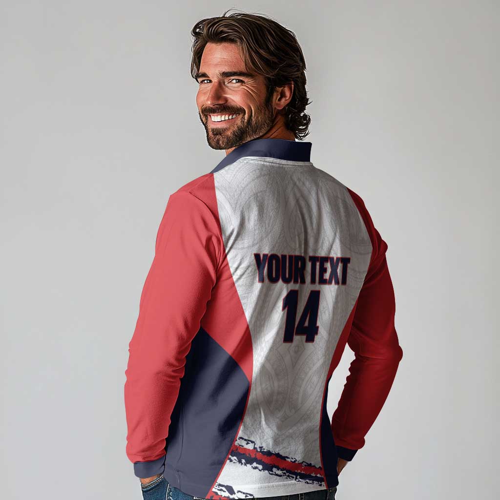 AS Venus Tahiti Football Custom Long Sleeve Polo Shirt Go Champions Polynesian Pattern LT14 - Polynesian Pride
