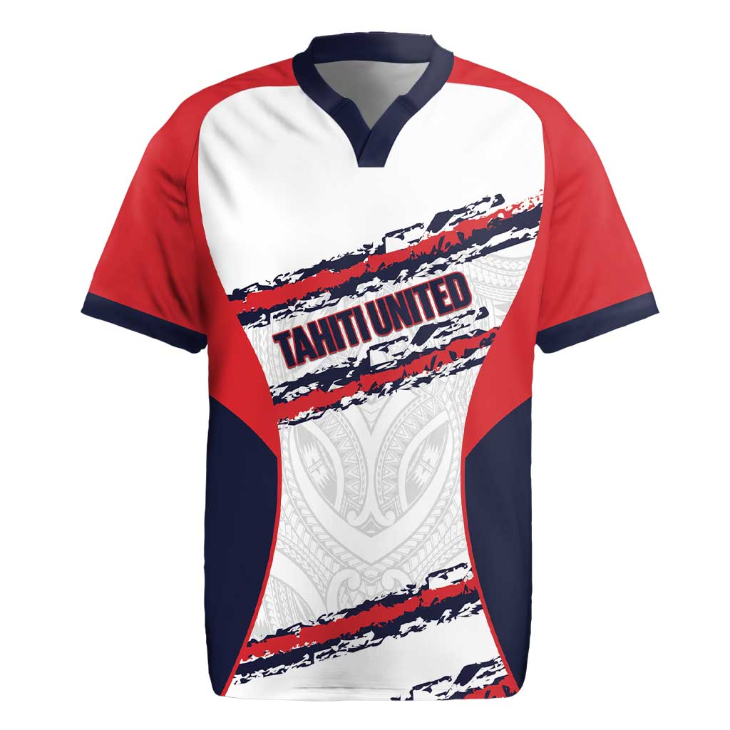 AS Venus Tahiti Football Custom Rugby Jersey Go Champions Polynesian Pattern LT14 White - Polynesian Pride