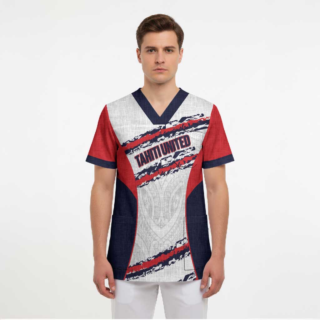 AS Venus Tahiti Football Custom Scrub Top Go Champions Polynesian Pattern LT14 - Polynesian Pride