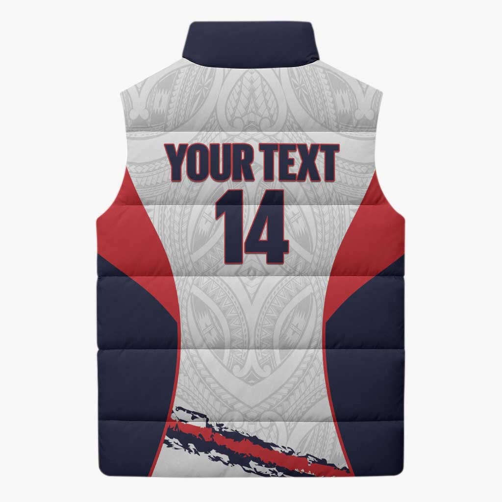 AS Venus Tahiti Football Custom Sleeveless Puffer Jacket Go Champions Polynesian Pattern LT14 - Polynesian Pride
