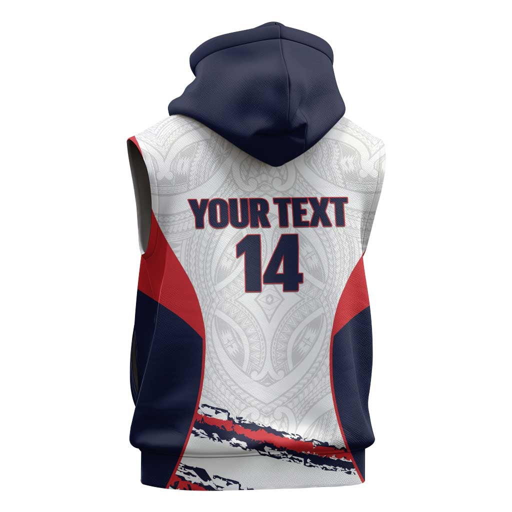 AS Venus Tahiti Football Custom Sleeveless Zip Hoodie Go Champions Polynesian Pattern LT14 - Polynesian Pride