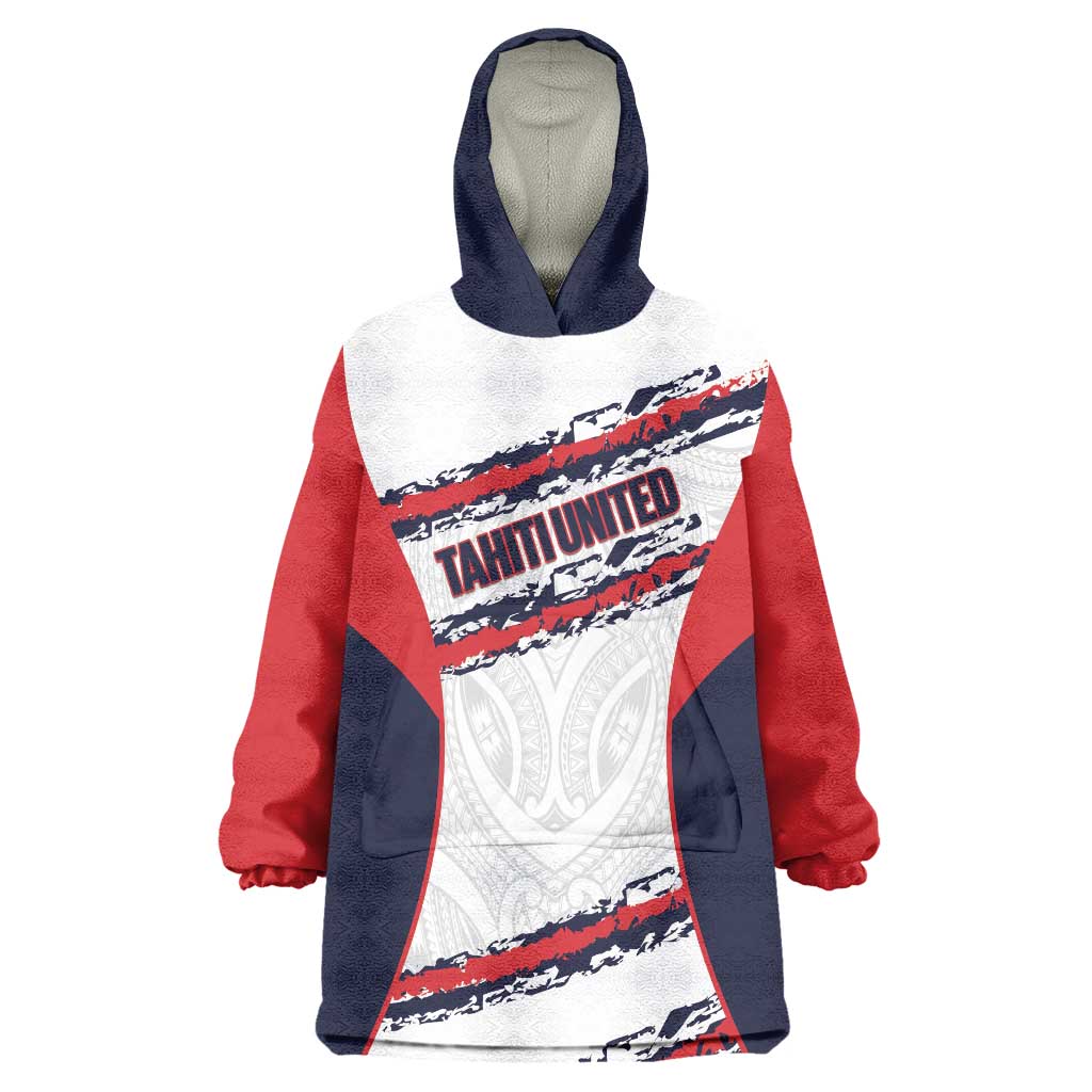 AS Venus Tahiti Football Custom Wearable Blanket Hoodie Go Champions Polynesian Pattern LT14 One Size White - Polynesian Pride