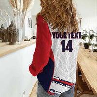 AS Venus Tahiti Football Custom Women Casual Shirt Go Champions Polynesian Pattern LT14 - Polynesian Pride
