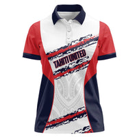 AS Venus Tahiti Football Custom Women Polo Shirt Go Champions Polynesian Pattern LT14 Female White - Polynesian Pride