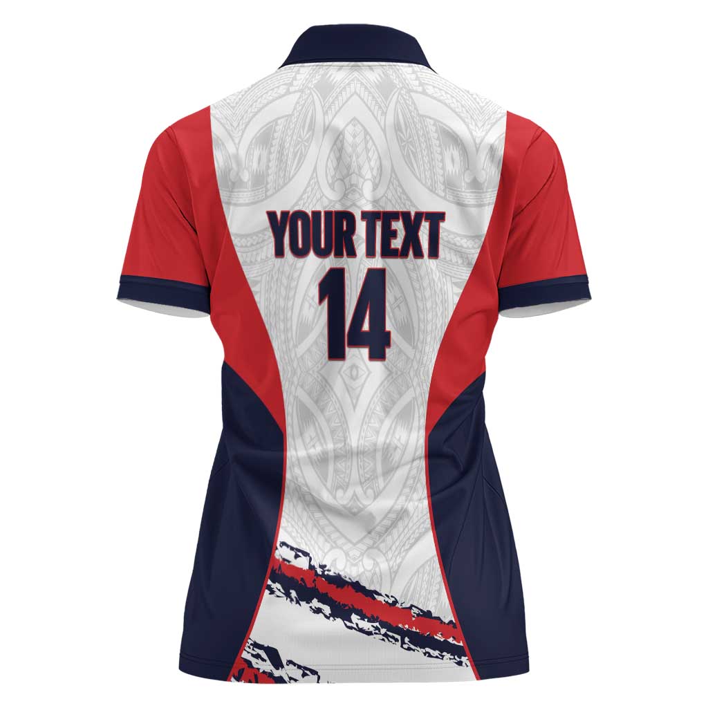 AS Venus Tahiti Football Custom Women Polo Shirt Go Champions Polynesian Pattern LT14 - Polynesian Pride