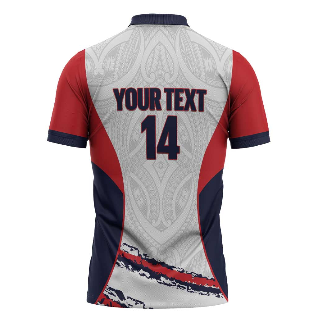 AS Venus Tahiti Football Custom Zipper Polo Shirt Go Champions Polynesian Pattern LT14 - Polynesian Pride