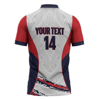 AS Venus Tahiti Football Custom Zipper Polo Shirt Go Champions Polynesian Pattern LT14 - Polynesian Pride