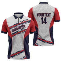 AS Venus Tahiti Football Custom Zipper Polo Shirt Go Champions Polynesian Pattern LT14 - Polynesian Pride