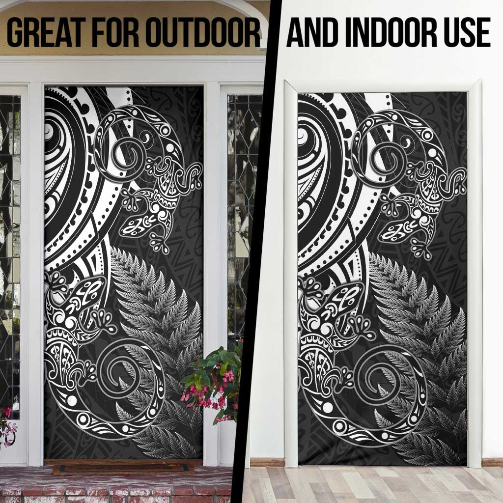 New Zealand Lizard Door Cover Silver Fern Aotearoa Maori - Polynesian Pride