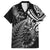 New Zealand Lizard Family Matching Off The Shoulder Long Sleeve Dress and Hawaiian Shirt Silver Fern Aotearoa Maori LT14 Dad's Shirt - Short Sleeve Black - Polynesian Pride