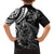 New Zealand Lizard Family Matching Off Shoulder Short Dress and Hawaiian Shirt Silver Fern Aotearoa Maori LT14 - Polynesian Pride