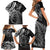 New Zealand Lizard Family Matching Short Sleeve Bodycon Dress and Hawaiian Shirt Silver Fern Aotearoa Maori LT14 - Polynesian Pride