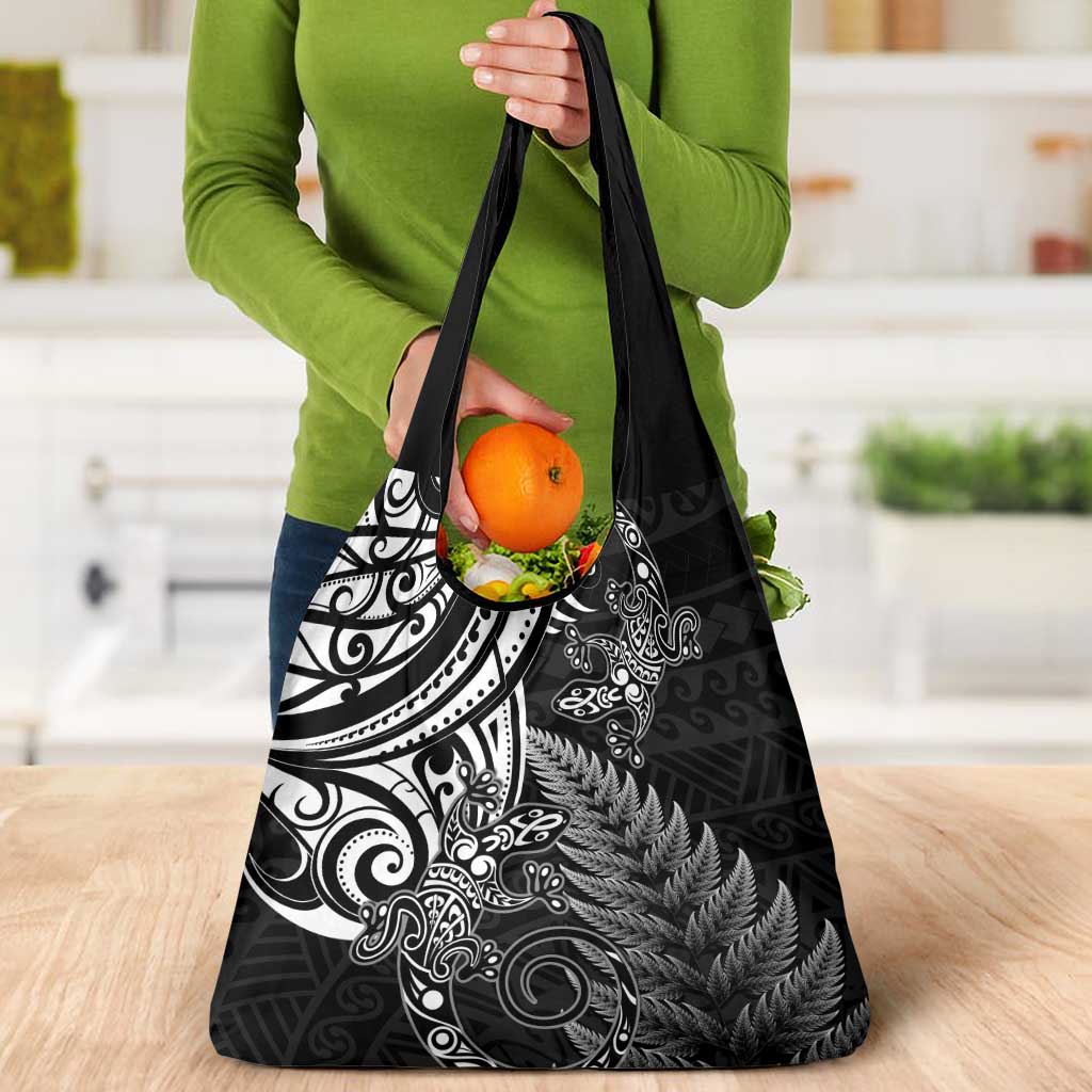 New Zealand Lizard Grocery Bag Silver Fern Aotearoa Maori LT14 - Polynesian Pride