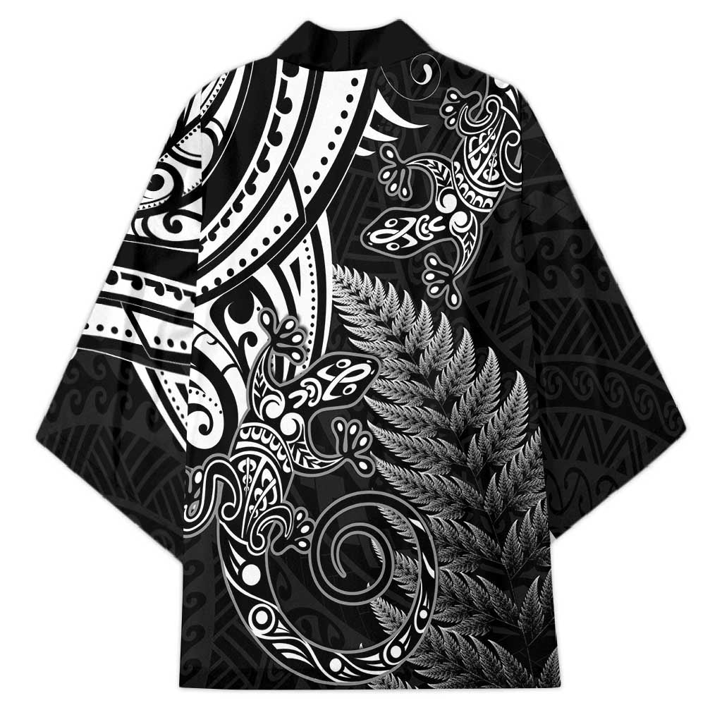 New Zealand Lizard Kimono Silver Fern Aotearoa Maori - Polynesian Pride