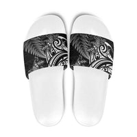 New Zealand Lizard Slide Sandals Silver Fern Aotearoa Maori - Polynesian Pride