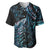 New Zealand Lizard Baseball Jersey Silver Fern Aotearoa Maori With Paua Shell LT14 Turquoise - Polynesian Pride