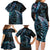 New Zealand Lizard Family Matching Long Sleeve Bodycon Dress and Hawaiian Shirt Silver Fern Aotearoa Maori With Paua Shell LT14 - Polynesian Pride