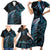 New Zealand Lizard Family Matching Short Sleeve Bodycon Dress and Hawaiian Shirt Silver Fern Aotearoa Maori With Paua Shell LT14 - Polynesian Pride