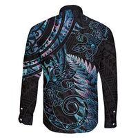 New Zealand Lizard Family Matching Short Sleeve Bodycon Dress and Hawaiian Shirt Silver Fern Aotearoa Maori With Paua Shell LT14 - Polynesian Pride