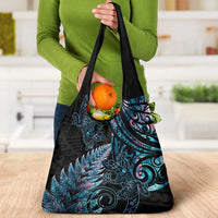 New Zealand Lizard Grocery Bag Silver Fern Aotearoa Maori With Paua Shell LT14 - Polynesian Pride