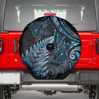New Zealand Lizard Spare Tire Cover Silver Fern Aotearoa Maori With Paua Shell LT14 - Polynesian Pride