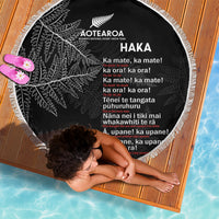 Custom New Zealand Haka Rugby Beach Blanket 2024 Pacific Go Black Silver Fern LT14 - Polynesian Pride