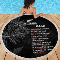 Custom New Zealand Haka Rugby Beach Blanket 2024 Pacific Go Black Silver Fern LT14 - Polynesian Pride