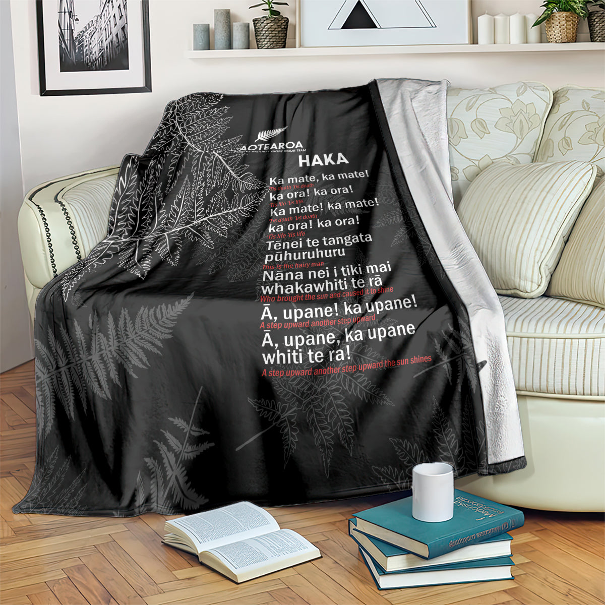 Custom New Zealand Haka Rugby Blanket 2024 Pacific Go Black Silver Fern LT14 Black - Polynesian Pride