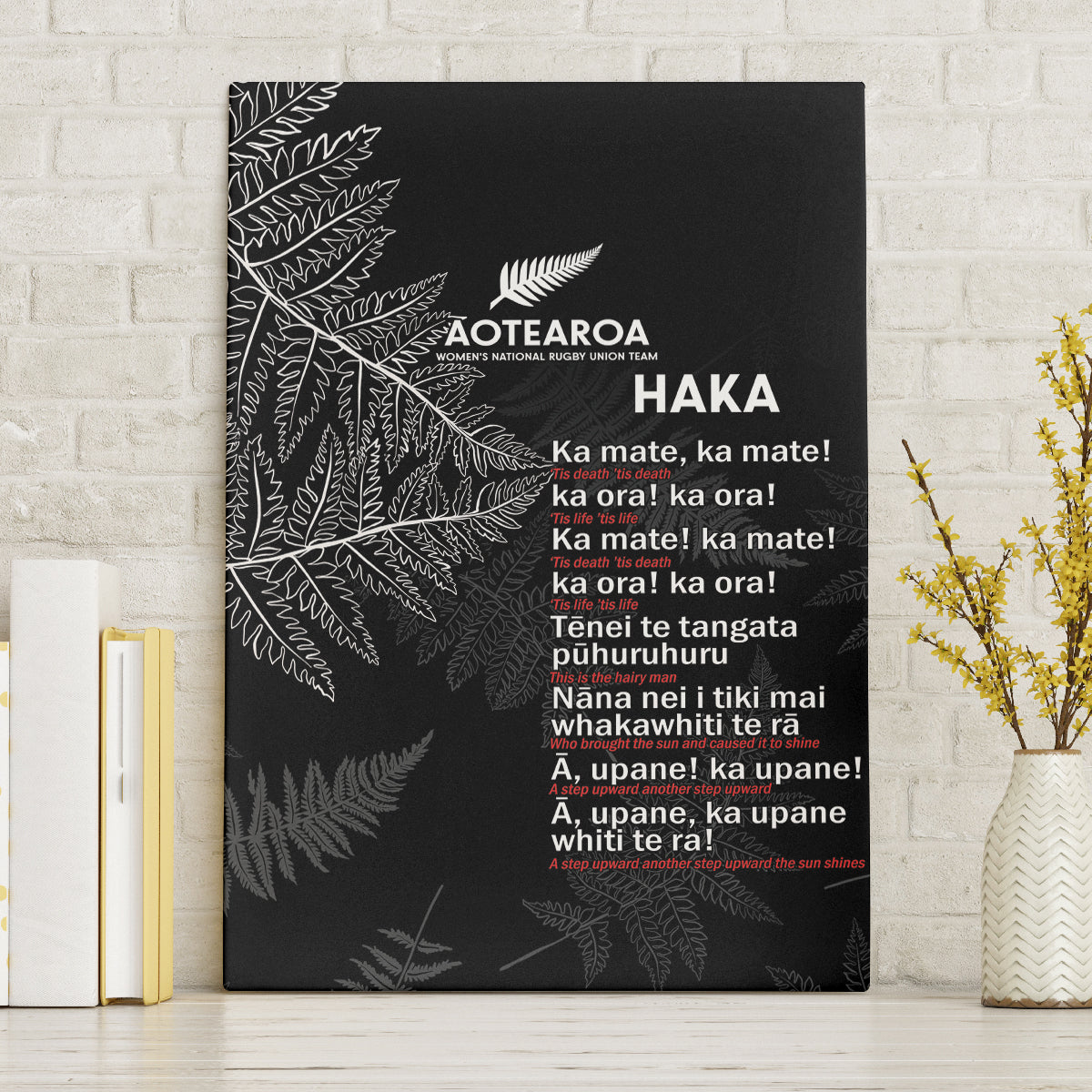 Custom New Zealand Haka Rugby Canvas Wall Art 2024 Pacific Go Black Silver Fern LT14 Without Frame Black - Polynesian Pride