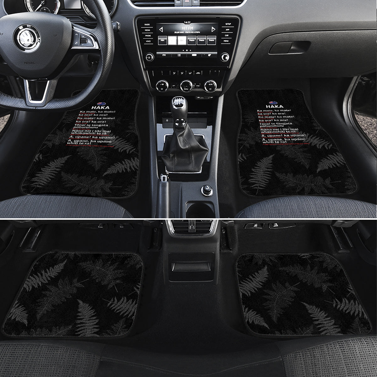 Custom New Zealand Haka Rugby Car Mats 2024 Pacific Go Black Silver Fern LT14 Set 4pcs Black - Polynesian Pride
