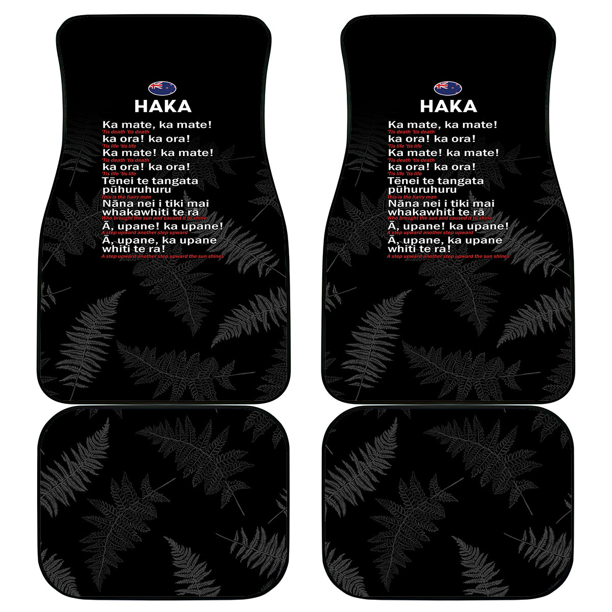 Custom New Zealand Haka Rugby Car Mats 2024 Pacific Go Black Silver Fern LT14 - Polynesian Pride
