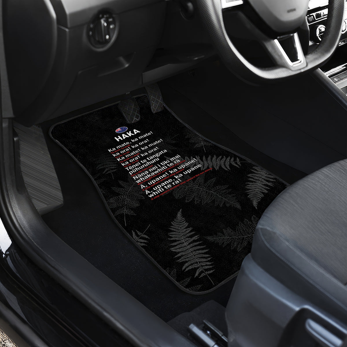 Custom New Zealand Haka Rugby Car Mats 2024 Pacific Go Black Silver Fern LT14 - Polynesian Pride