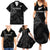 New Zealand Haka Rugby Family Matching Summer Maxi Dress and Hawaiian Shirt 2024 Pacific Go Black Silver Fern LT14 - Polynesian Pride