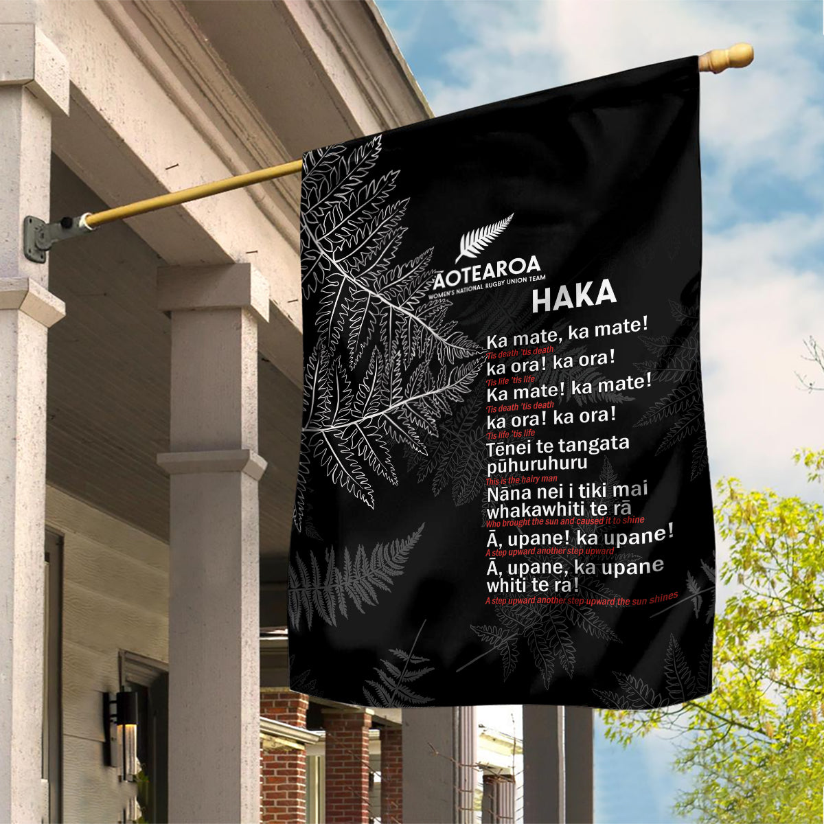 Custom New Zealand Haka Rugby Garden Flag 2024 Pacific Go Black Silver Fern LT14 House Flag Black - Polynesian Pride