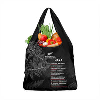 Custom New Zealand Haka Rugby Grocery Bag Pacific Go Black Silver Fern