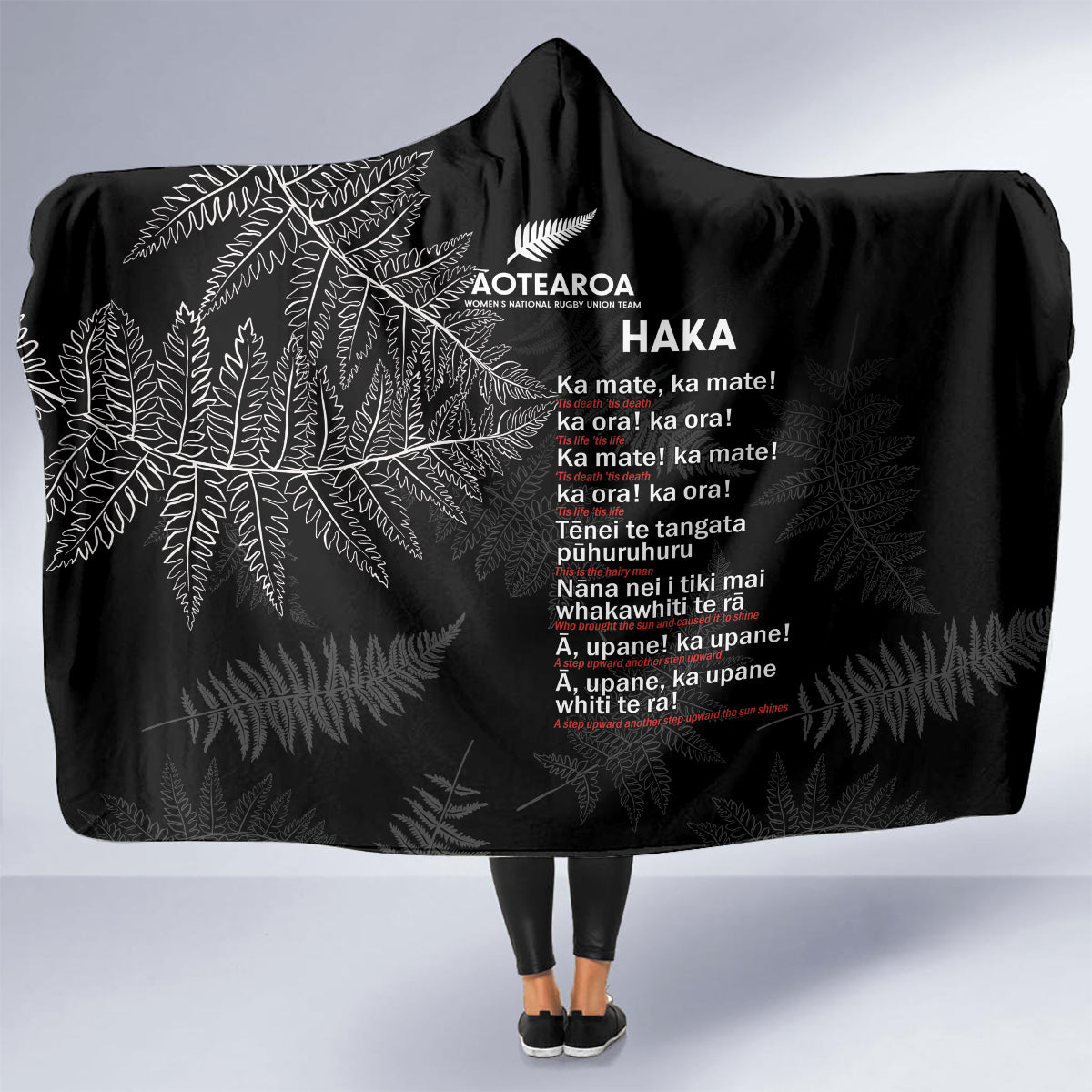 Custom New Zealand Haka Rugby Hooded Blanket 2024 Pacific Go Black Silver Fern LT14 - Polynesian Pride
