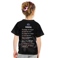 New Zealand Haka Rugby Kid T Shirt 2024 Pacific Go Black Silver Fern LT14 - Polynesian Pride