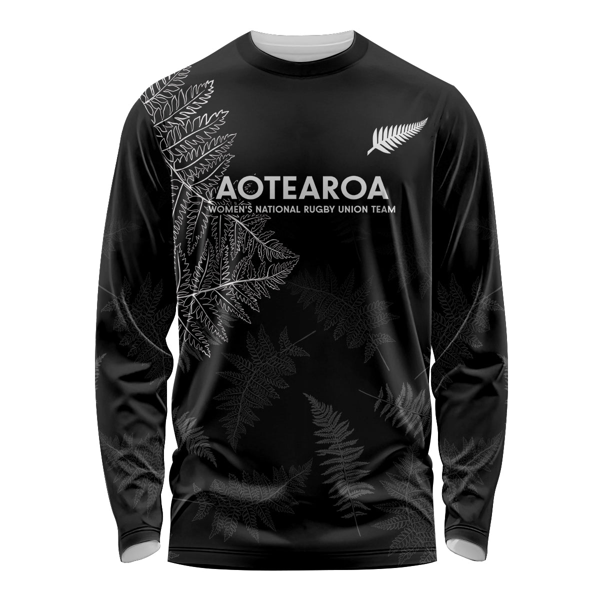 New Zealand Haka Rugby Long Sleeve Shirt 2024 Pacific Go Black Silver Fern LT14 Unisex Black - Polynesian Pride