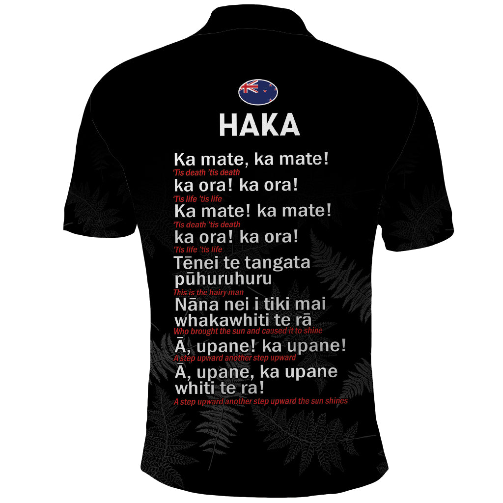 New Zealand Haka Rugby Polo Shirt 2024 Pacific Go Black Silver Fern LT14 - Polynesian Pride