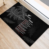 Custom New Zealand Haka Rugby Rubber Doormat 2024 Pacific Go Black Silver Fern