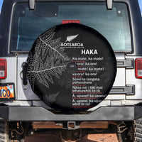 Custom New Zealand Haka Rugby Spare Tire Cover 2024 Pacific Go Black Silver Fern LT14 Black - Polynesian Pride