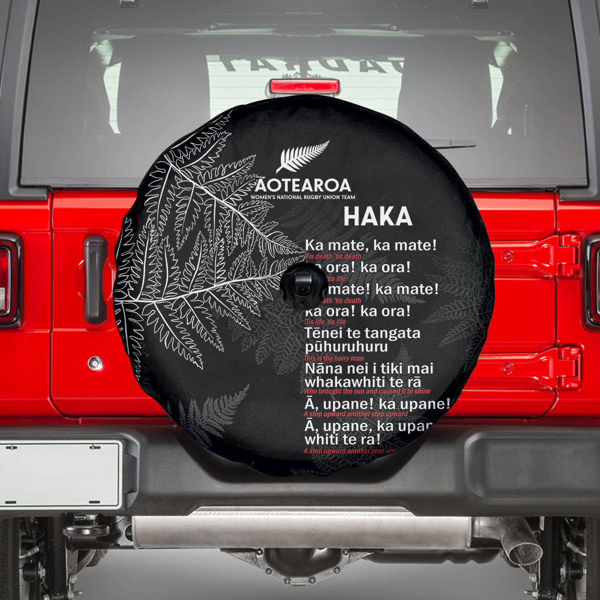 Custom New Zealand Haka Rugby Spare Tire Cover 2024 Pacific Go Black Silver Fern LT14 - Polynesian Pride