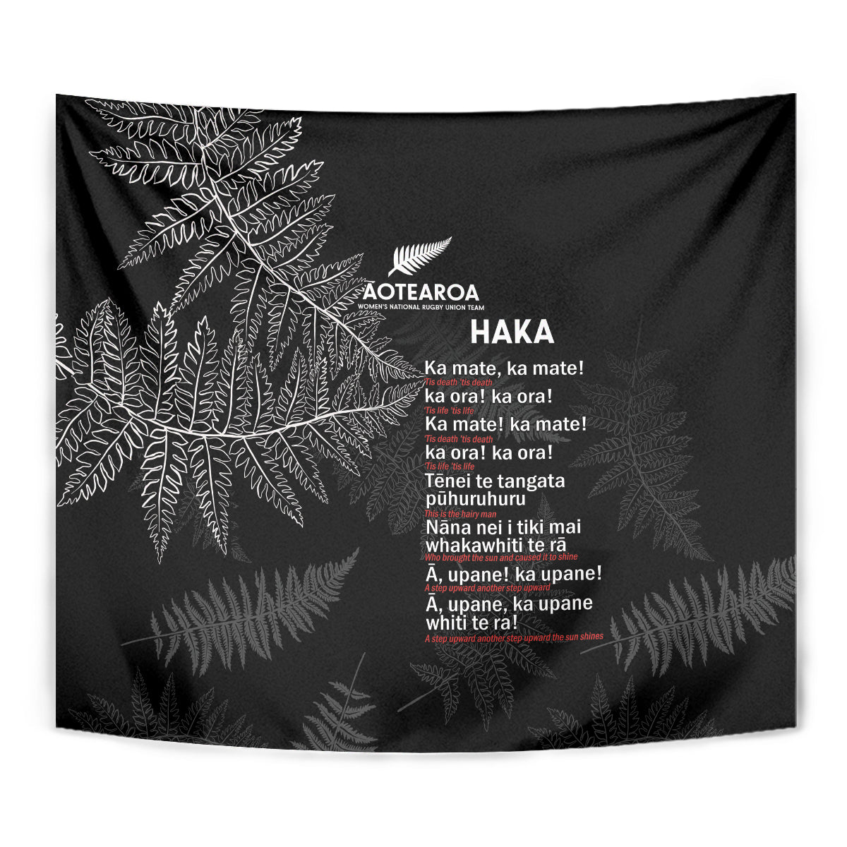 Custom New Zealand Haka Rugby Tapestry 2024 Pacific Go Black Silver Fern LT14 - Polynesian Pride