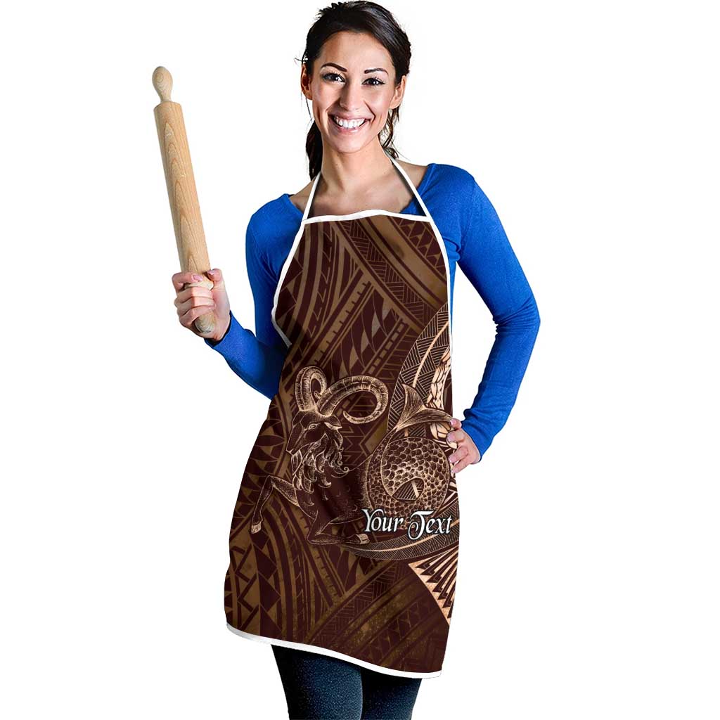 Personalised Polynesia Zodiac Capricorn Apron Galaxy Polynesian Pattern Chest Tattoo Style LT14 - Polynesian Pride
