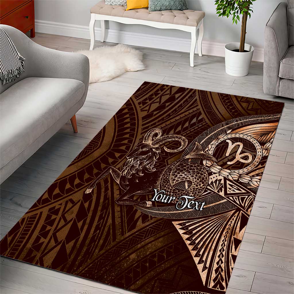 Personalised Polynesia Zodiac Capricorn Area Rug Galaxy Polynesian Pattern Chest Tattoo Style LT14 - Polynesian Pride