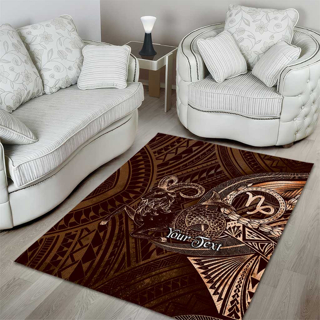 Personalised Polynesia Zodiac Capricorn Area Rug Galaxy Polynesian Pattern Chest Tattoo Style LT14 - Polynesian Pride