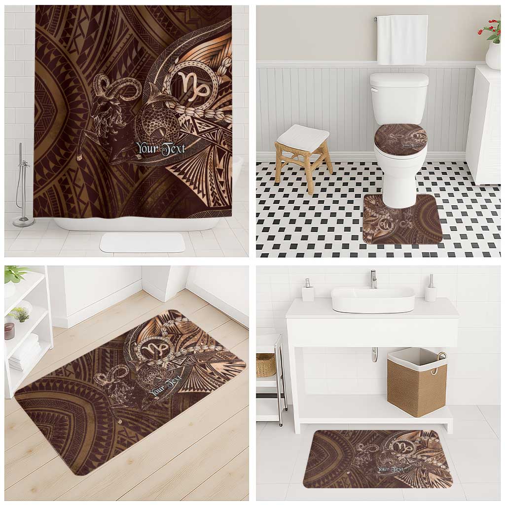 Personalised Polynesia Zodiac Capricorn Bathroom Set Galaxy Polynesian Pattern Chest Tattoo Style LT14 - Polynesian Pride
