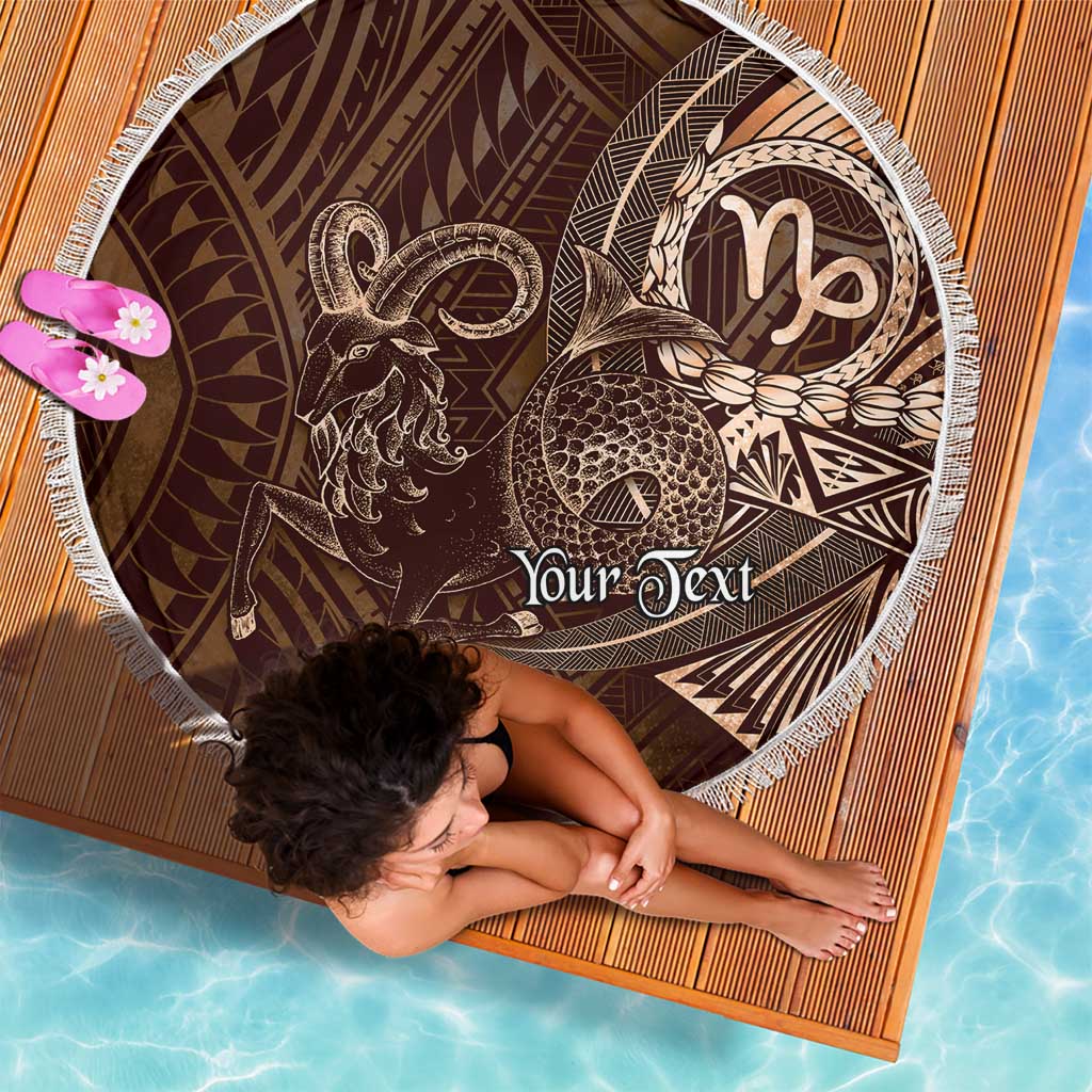 Personalised Polynesia Zodiac Capricorn Beach Blanket Galaxy Polynesian Pattern Chest Tattoo Style LT14 - Polynesian Pride